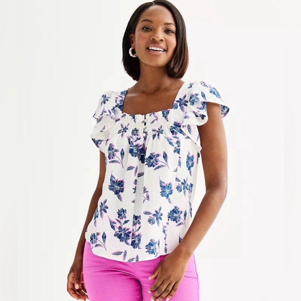 Draper James Women’s Floral Blouse Size Medium